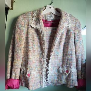 newport news Multicolor Tweed Jacket And Skirt